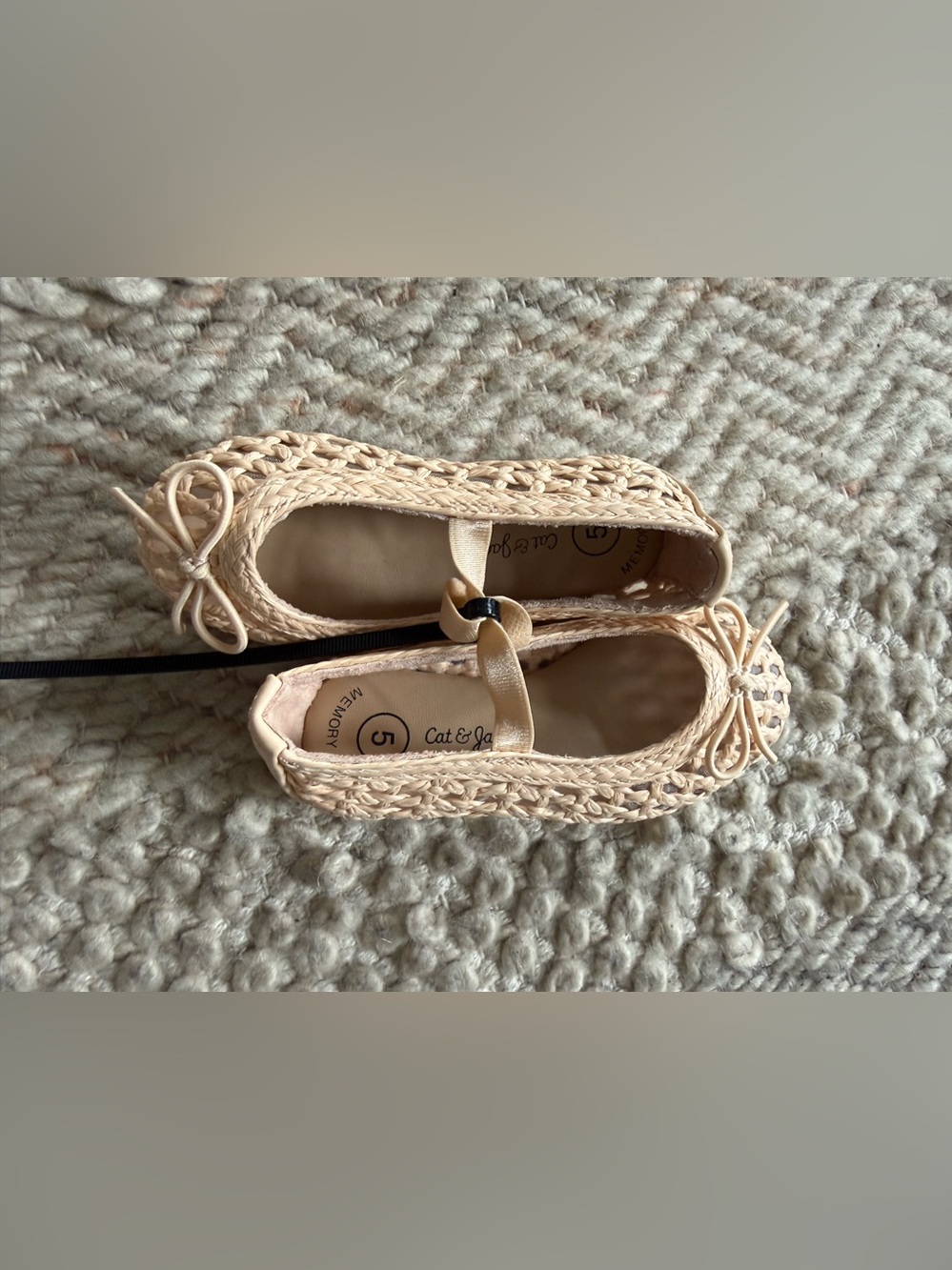 Cat & Jack Beige Braided Mary Jane Flats new size 5T 5C new